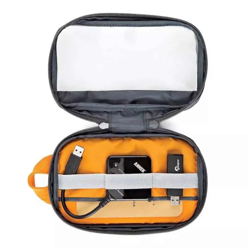 Bolsa Lowepro GearUp Pouch Mini Nylon Poliéster Ripstop Gris Naranja