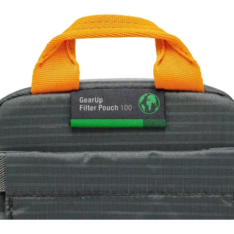 Funda protectora para filtros Lowepro GearUp Filter Pouch 100 gris — almacenamiento compacto para filtros de cámara
