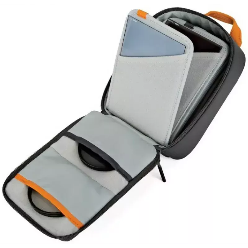 Funda protectora para filtros Lowepro GearUp Filter Pouch 100 gris — almacenamiento compacto para filtros de cámara