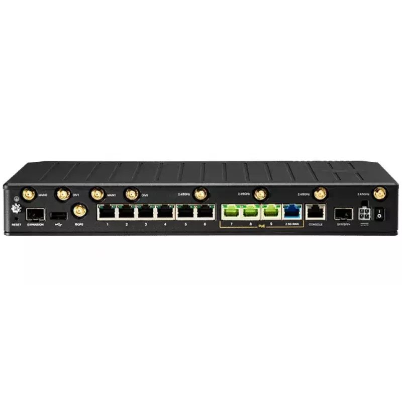 Router inalámbrico CradlePoint E300C-18B con NetCloud Enterprise Branch — Wi‑Fi 6 dual band, 10GbE, 4G LTE, 5x RJ‑45
