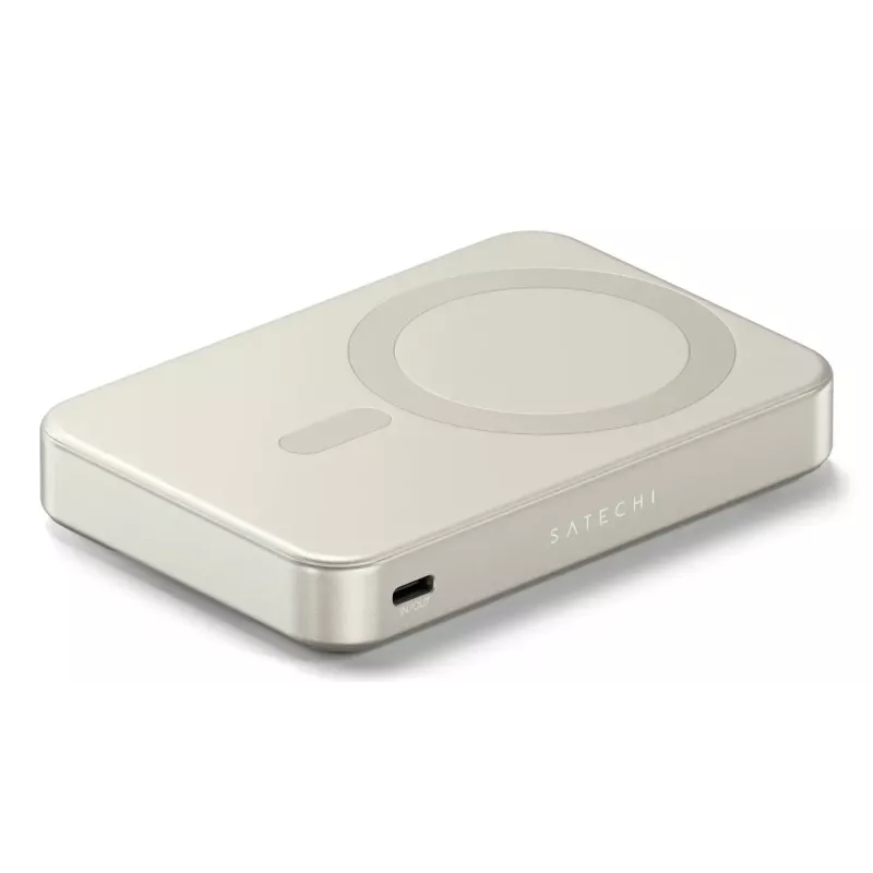 Batería portátil Satechi ST-B10Q2SW 10000 mAh, carga inalámbrica, arena