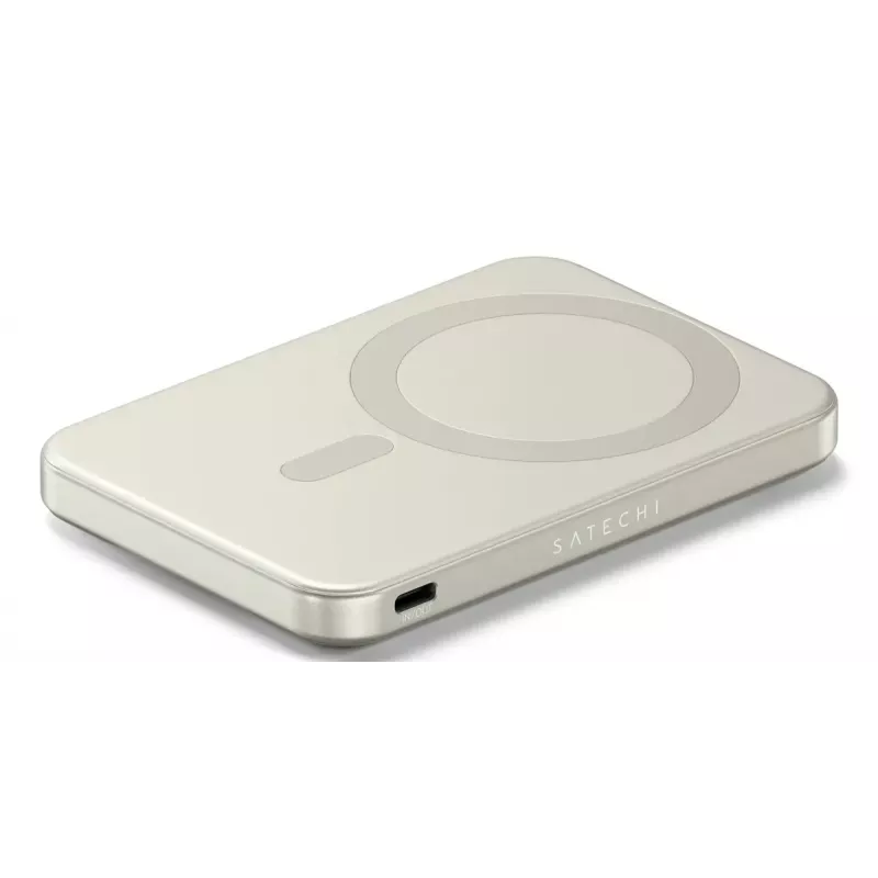 Batería portátil Satechi ST-B5Q2SW 5000 mAh, carga inalámbrica, arena