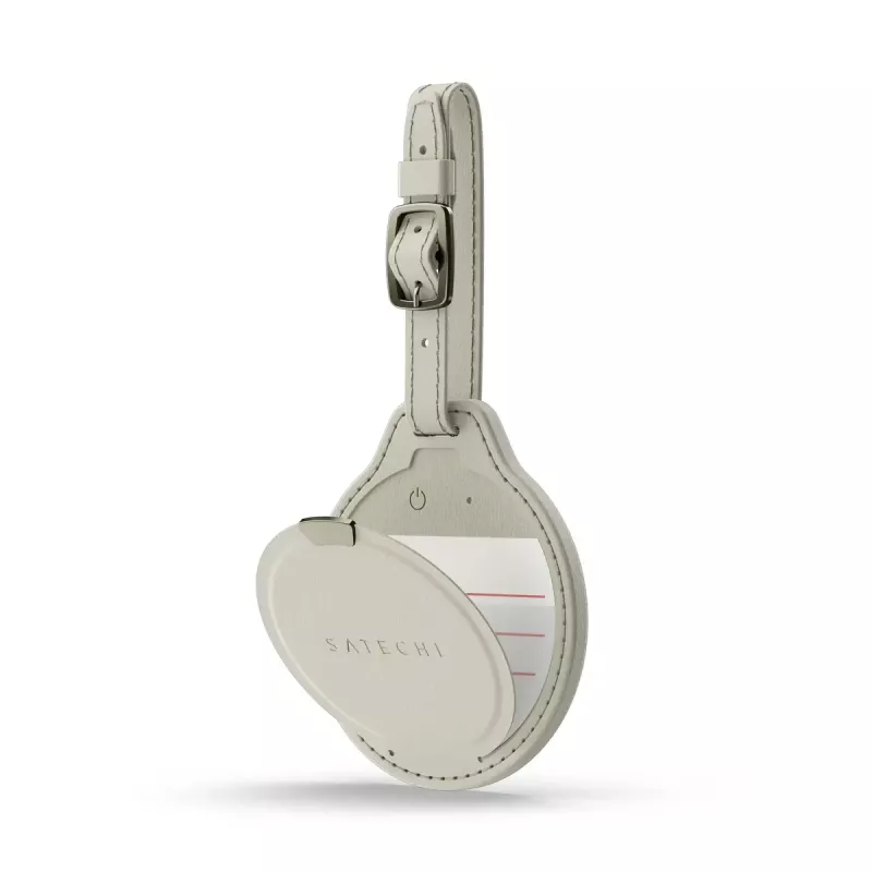 Tarjeta rastreadora de equipaje GPS Satechi ST-LFALTW — arena, litio 150 mAh, 73,9 × 83,6 mm, 42 g