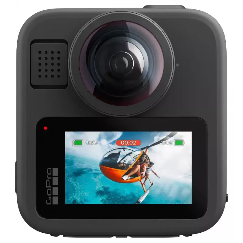 Cámara de acción GoPro MAX2 con 8K Ultra HD, sensor de 29,5 MP, 100 fps, pantalla LCD, GPS, Wi‑Fi — pack de accesorios