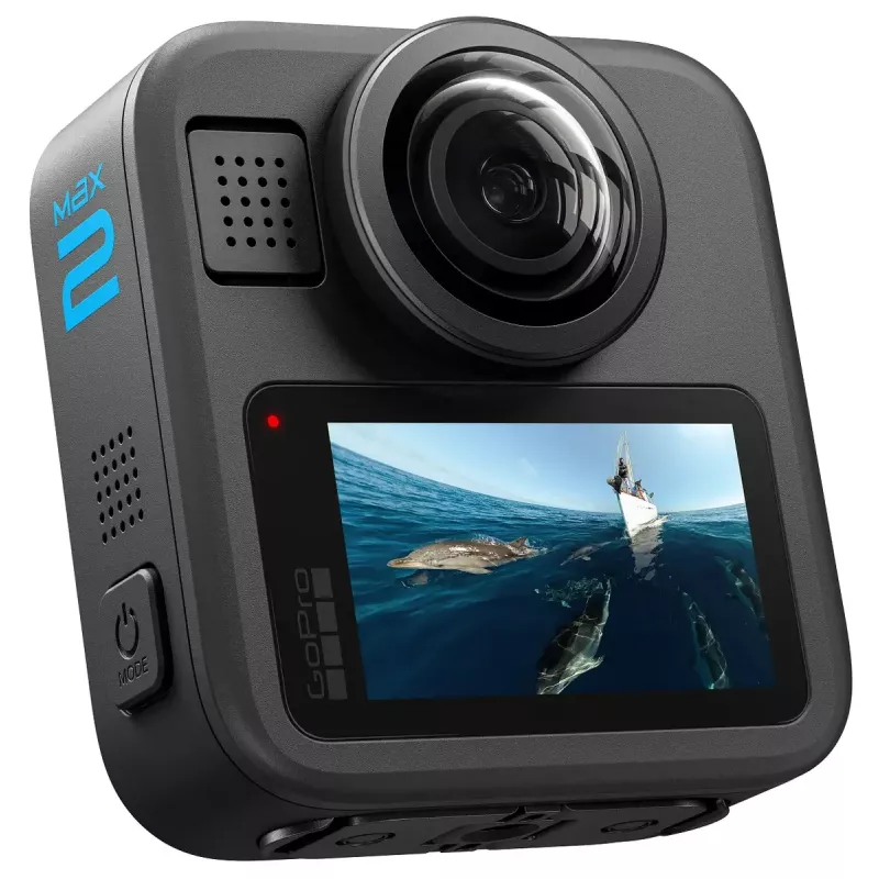 Cámara de acción GoPro MAX2 con 8K Ultra HD, sensor de 29,5 MP, 100 fps, pantalla LCD, GPS, Wi‑Fi — pack de accesorios