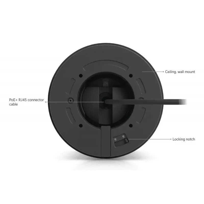 Cámara de seguridad IP UBIQUITI UVC-G6-Pro-Turret-B – 3840×2160, CMOS de 1/1,2″, zoom óptico 2,36×, PoE+, montaje en techo/pared, interior/exterior