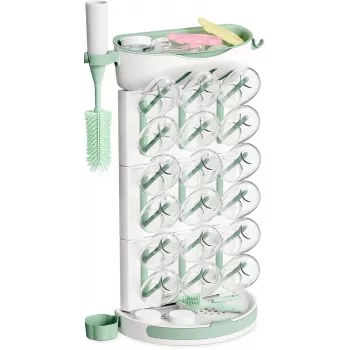 Escurridor de biberones Momcozy DIY Larger para 18 biberones, organizador plegable para encimera
