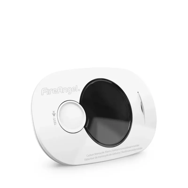 Detector de gas FireAngel FA3322-EUX10 — monóxido de carbono (CO) electroquímico, LCD, pila 3 V, carcasa de ABS