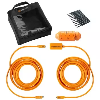 Cable USB-C a USB-C de tether tools CUC31R-ORG – 9,40 m, acodado, naranja