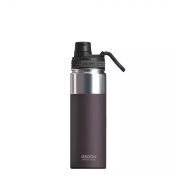 Botella térmica asobu Alpine Flask Hiking 530 ml acero inoxidable burdeos, 235 mm de altura, 7,6 cm de diámetro