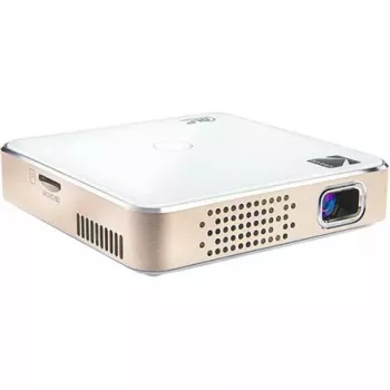 Proyector Kodak Luma 150 Wi‑Fi blanco‑dorado, proyector pico LED portátil con conectividad inalámbrica