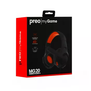 Auriculares con micrófono Preo 125085402 con cable gaming negro rojo 20-20000 Hz
