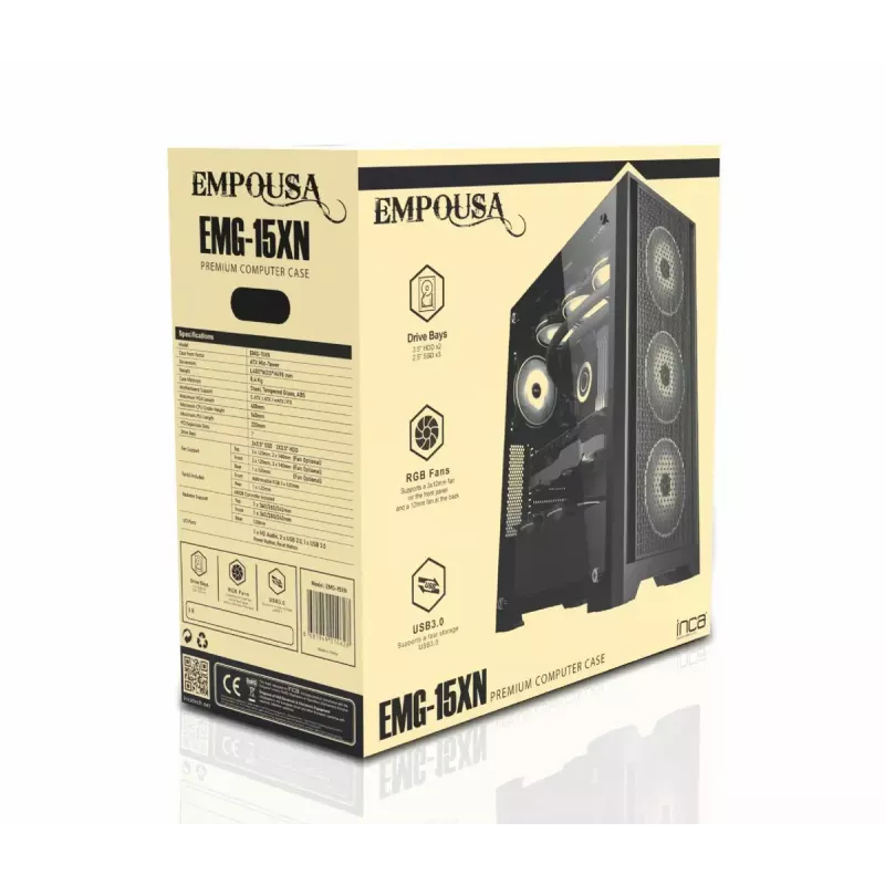 Caja de PC Inca EMG-15XN Midi Tower negra
