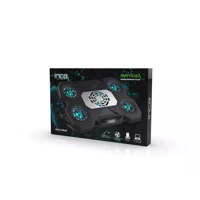 Base refrigeradora para portátil INCA INC-614GMS diseño ergonómico funcionamiento silencioso