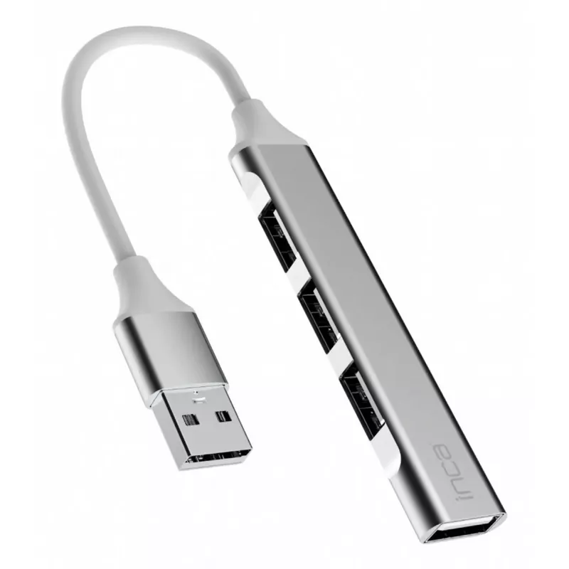 Hub USB Inca IUSB-4TUX USB 2.0 Type-A 5000 Mbit/s plata blanco