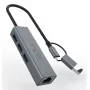 INCA IUTP-03TX Adaptador de USB-A y USB-C a Gigabit Ethernet, 1000 Mbit/s