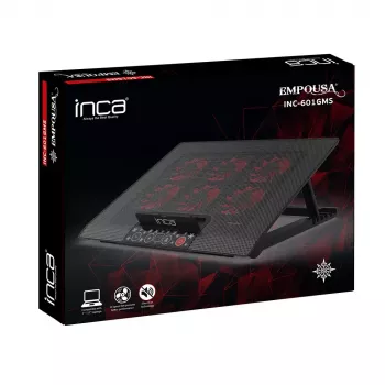 Base refrigeradora para portátil Inca INC-601GMS 43,2 cm 6 ventiladores USB Negro