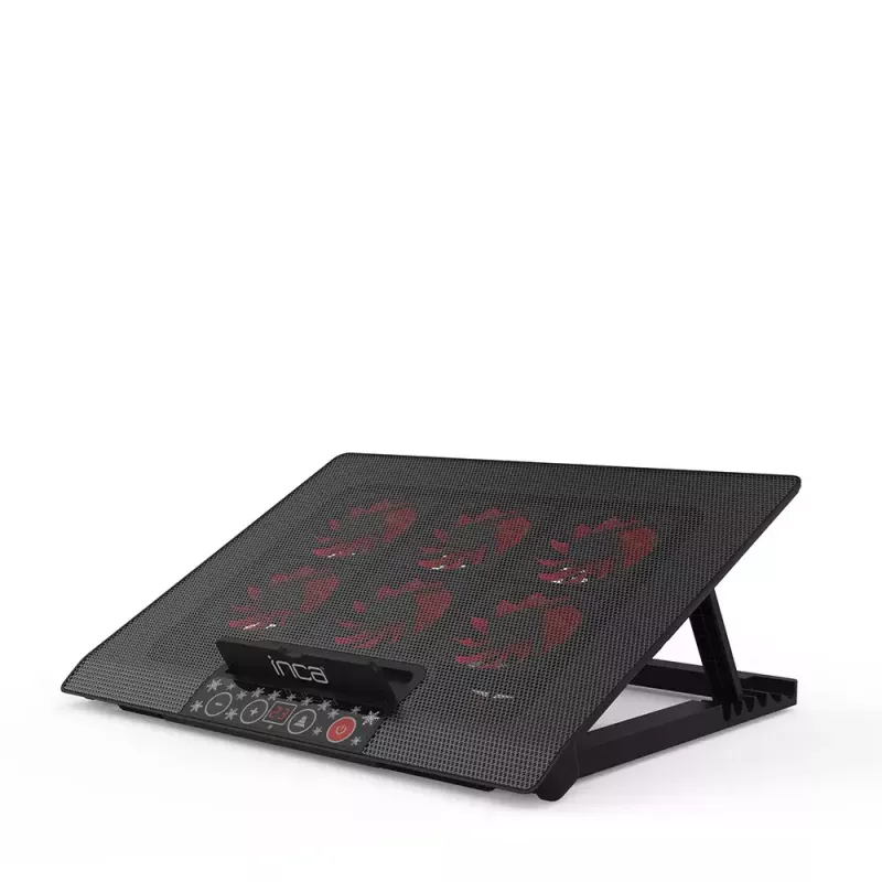 Base refrigeradora para portátil Inca INC-601GMS 43,2 cm 6 ventiladores USB Negro