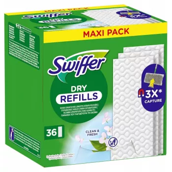 Pack de paños secos para mopa Swiffer 36 uds. — Paños secos desechables para suelos y superficies