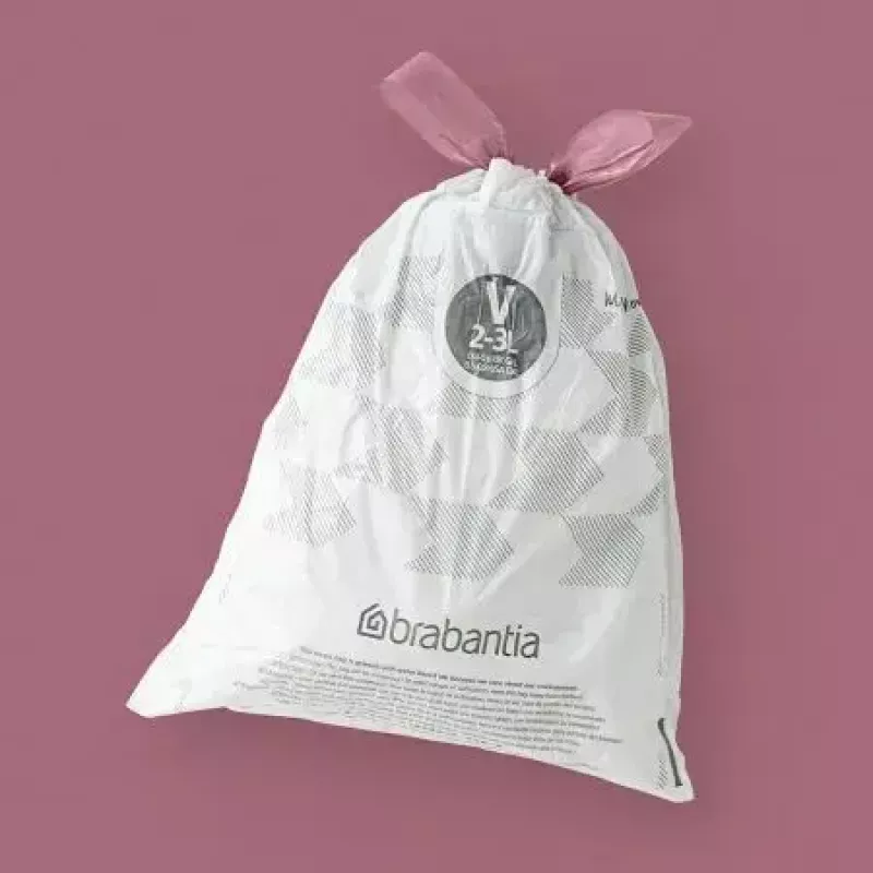 Bolsas de basura BRABANTIA 100253 para cubo de 3 L, blanco, plástico, 40 uds.