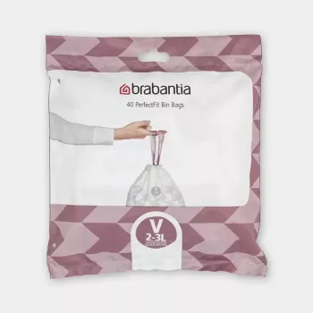 Bolsas de basura BRABANTIA 100253 para cubo de 3 L, blanco, plástico, 40 uds.