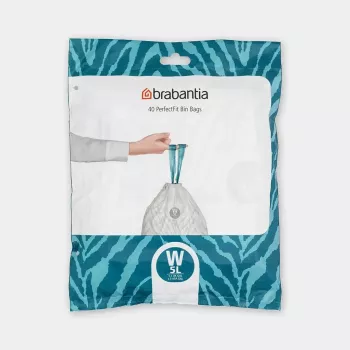Bolsas de basura BRABANTIA 137846, 45 L de capacidad, blanco, pack de 40