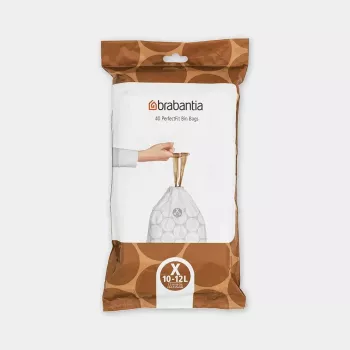 Bolsas de basura BRABANTIA 12 L Blanco, pack de 40 (Modelo 138041) bolsas de plástico 490×357 mm