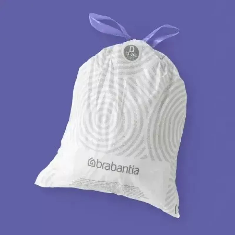 Bolsas de basura BRABANTIA 138164, 20 L, blanco, plástico, 40 uds., 545×435 mm