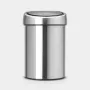 Cubo de basura BRABANTIA Touch Bin 3 L, acero mate, modelo 36 39 86
