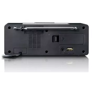 Radio reloj Lenco CR540BK – despertador FM, pantalla LED de 1,2 pulgadas, luz nocturna regulable, función de carga USB, altavoces estéreo