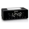 Radio reloj Lenco CR540BK – despertador FM, pantalla LED de 1,2 pulgadas, luz nocturna regulable, función de carga USB, altavoces estéreo