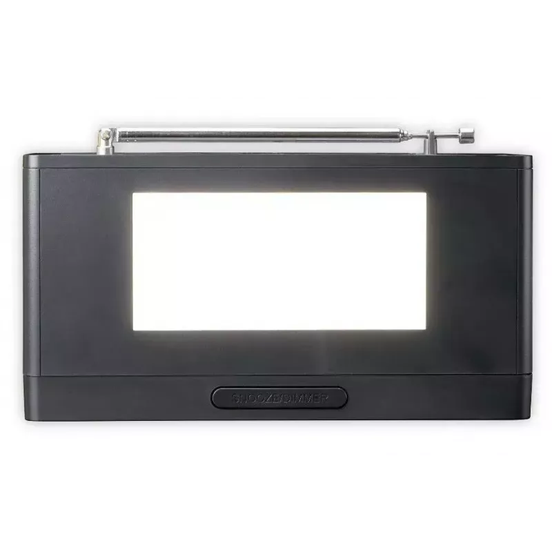 Radio reloj Lenco CR540BK – despertador FM, pantalla LED de 1,2 pulgadas, luz nocturna regulable, función de carga USB, altavoces estéreo