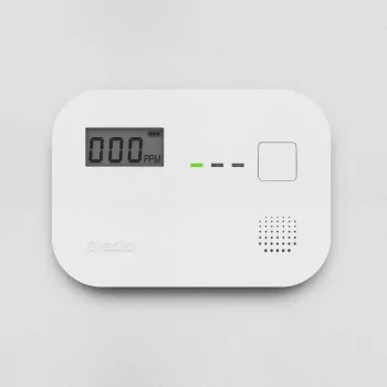 Detector de monóxido de carbono Alecto COA3910 — sensor CO electroquímico, a pilas, blanco, 110×78×37 mm