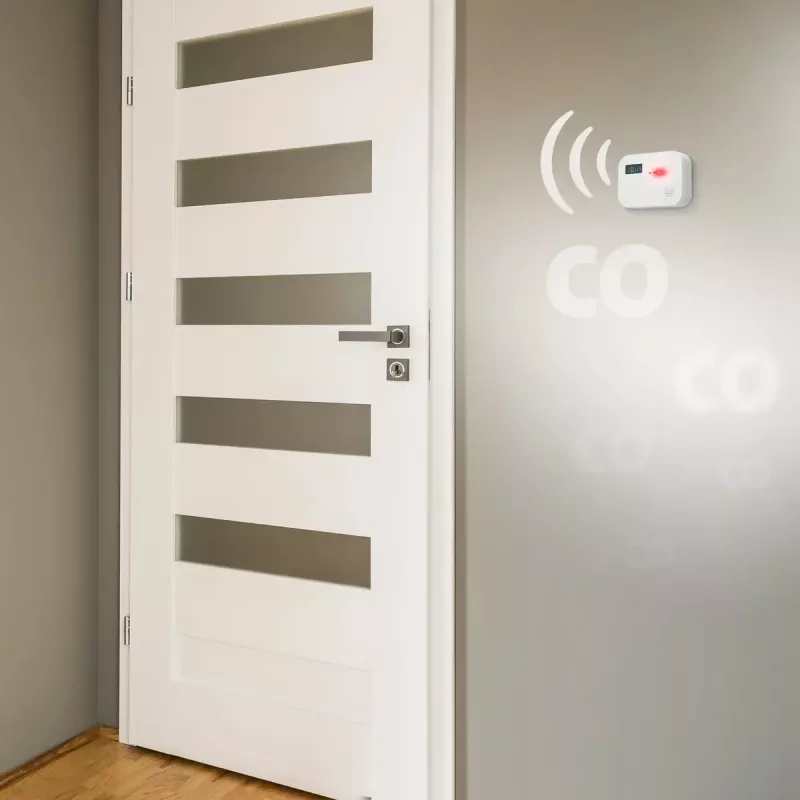 Detector de monóxido de carbono Alecto COA3910 — sensor CO electroquímico, a pilas, blanco, 110×78×37 mm