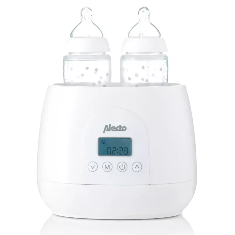 Calientabiberones Alecto BW700TWIN — calientabiberones eléctrico doble 3 en 1, 512 W, 230 V, blanco