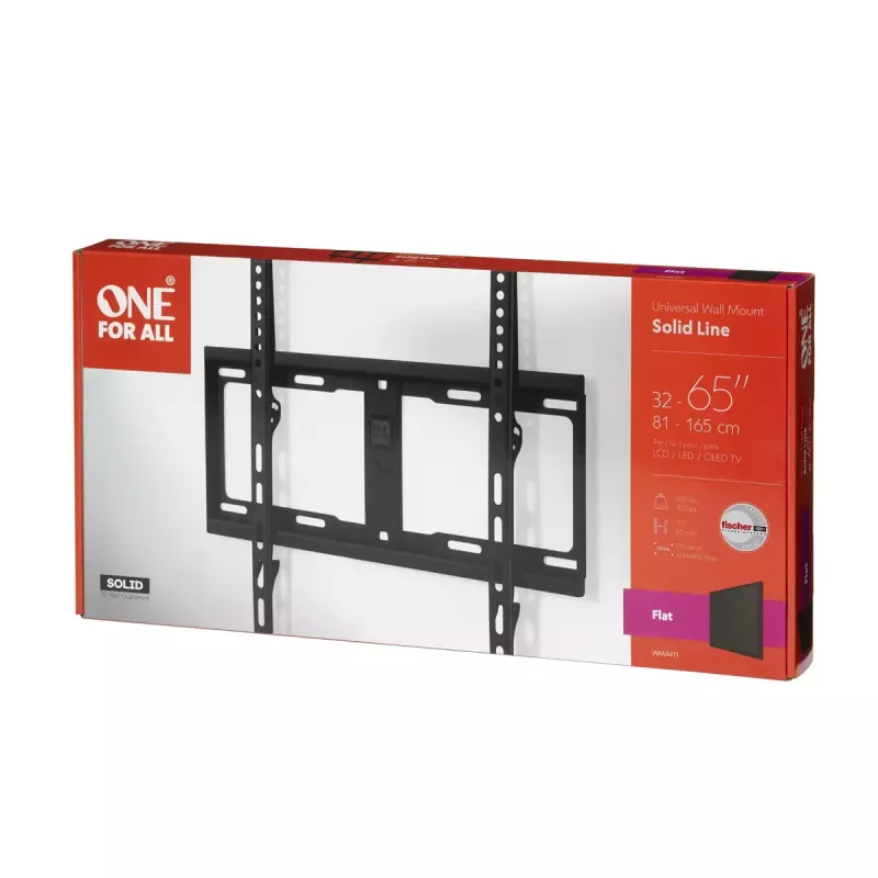 Soporte de pared para TV One For All Solid 165,1 cm (65) negro