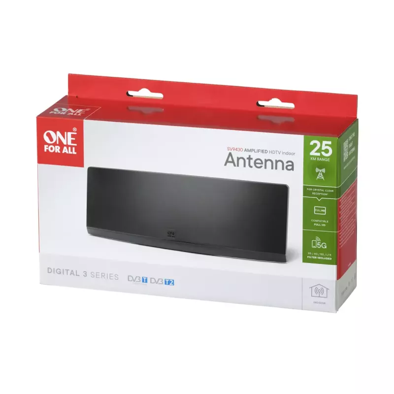 Antena de interior One For All Design Line DVB-T Curved EX 45dB 5G