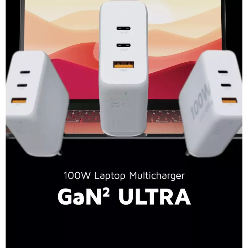 Cargador de pared Xtorm 100W GaN² Ultra carga rápida 2 USB-C