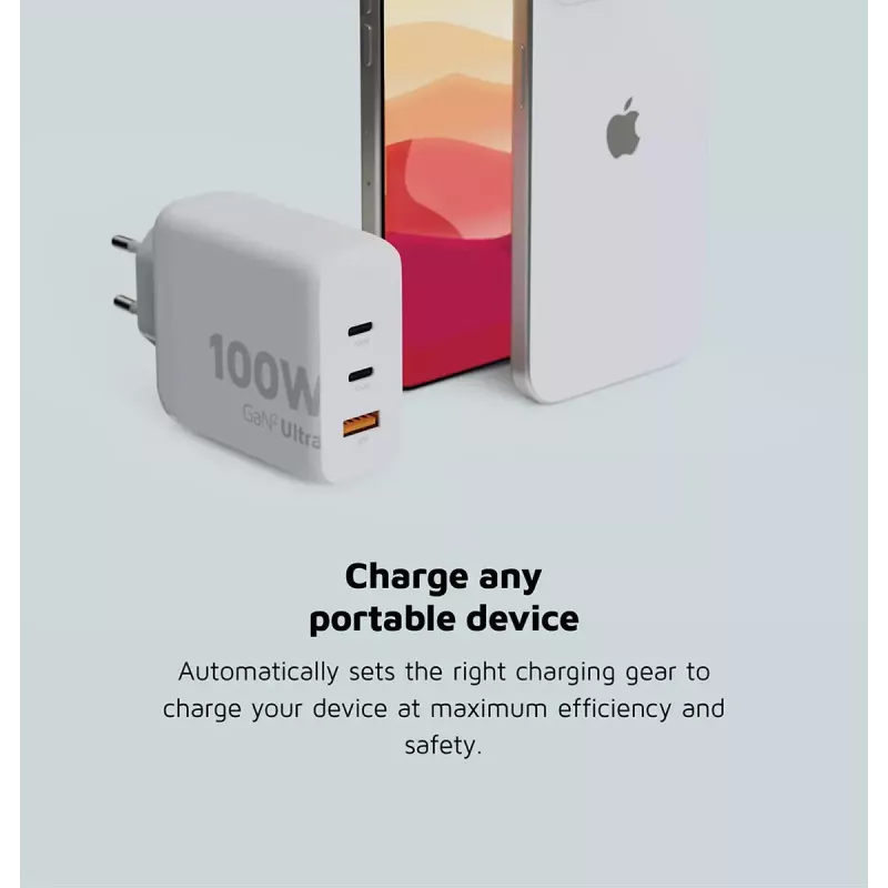 Cargador de pared Xtorm 100W GaN² Ultra carga rápida 2 USB-C