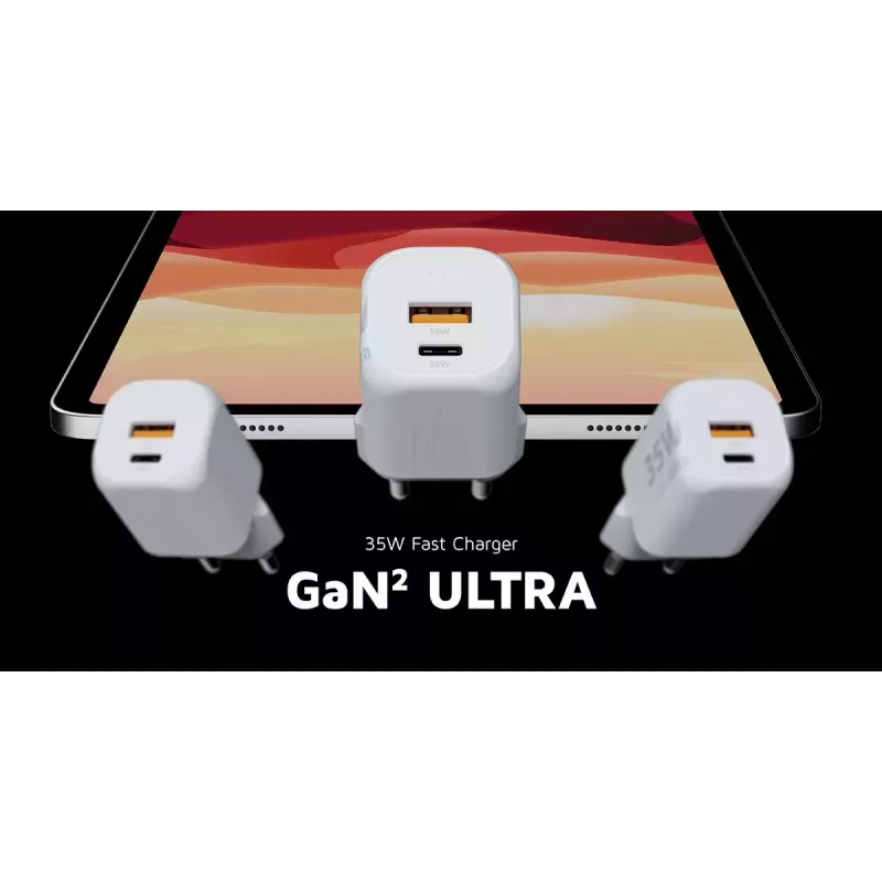 Cargador de pared Xtorm 35W GaN² Ultra interior USB Type-C carga rápida blanco
