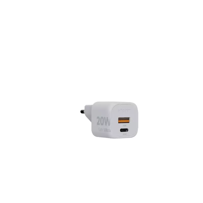 Cargador de pared Xtorm 20W GaN² Ultra — 20 W, USB-C, para interior, blanco