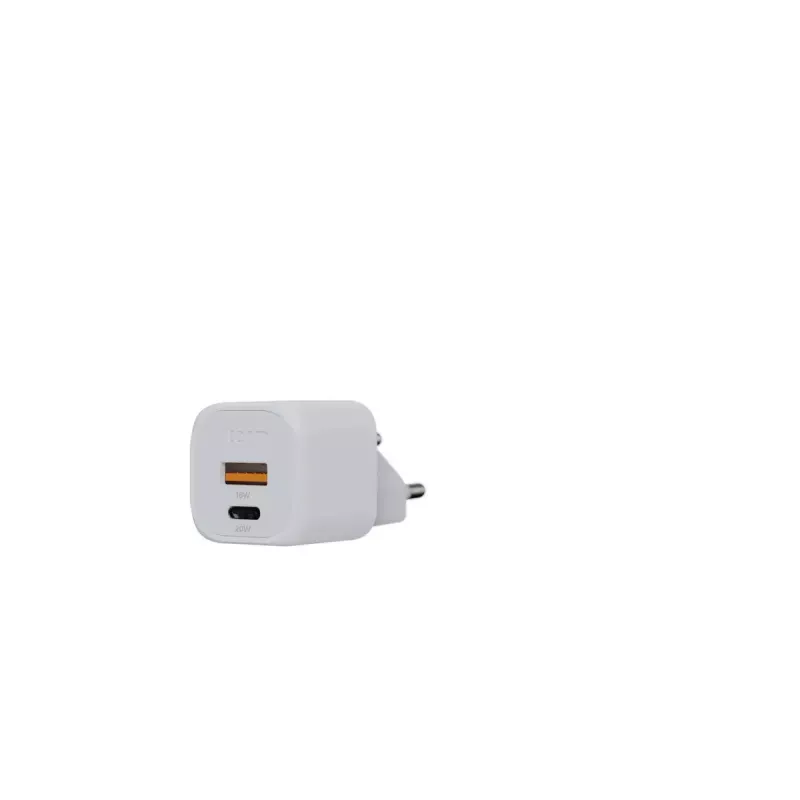 Cargador de pared Xtorm 20W GaN² Ultra — 20 W, USB-C, para interior, blanco