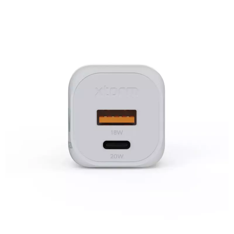 Cargador de pared Xtorm 20W GaN² Ultra — 20 W, USB-C, para interior, blanco