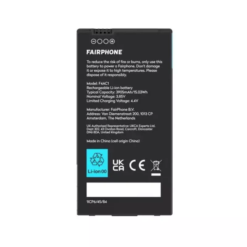 Batería Fairphone F4BATT-1ZW-WW1 negra 46,8x91,9x6,2mm