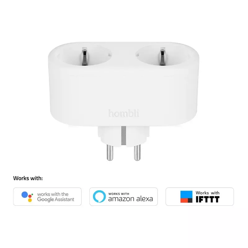 Enchufe inteligente Avanca International BV Hombli Smart Socket Duo EU — Wi‑Fi, 220–250 V, 50–60 Hz, 3540 W, interior, blanco