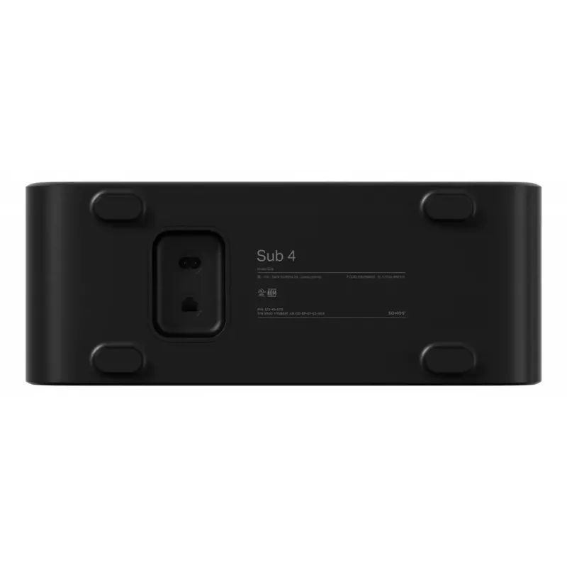 Subwoofer activo Sonos Sub 4 Negro — amplificador Class-D, AC 110–240 V, 40,2×15,8×38,9 cm