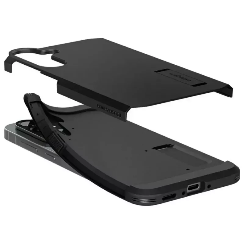 Funda Spigen Tough Armor para Samsung Galaxy A56 5G – negra, cubierta protectora de dos capas