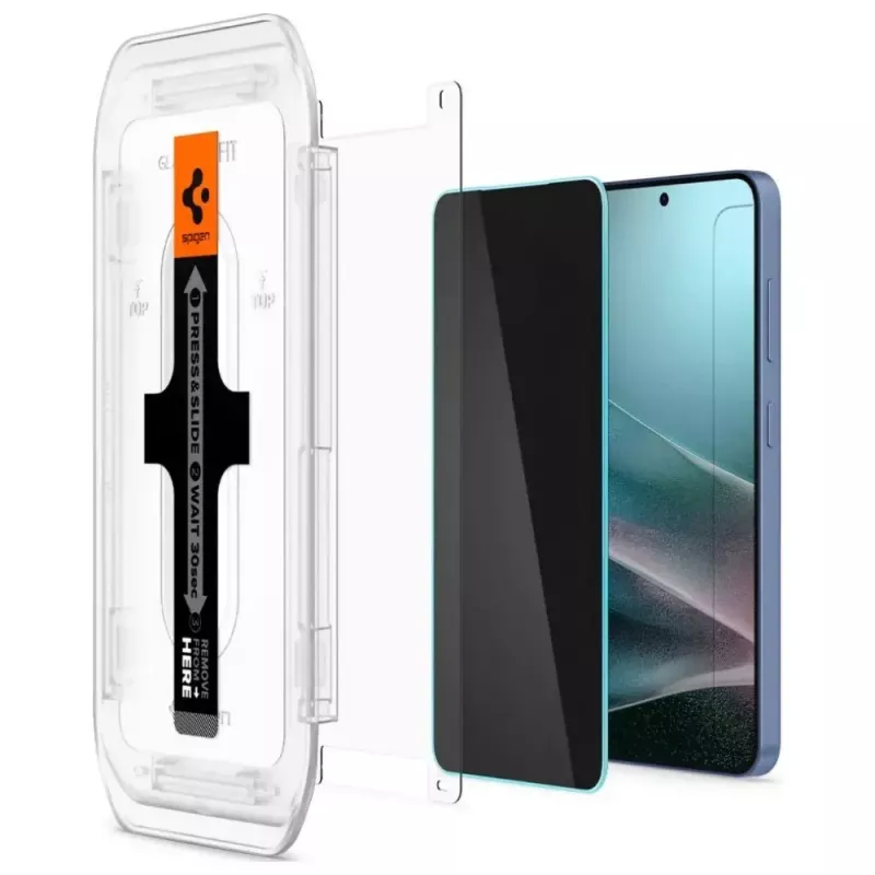 Protector de pantalla de cristal templado con privacidad Spigen Glas.TR EZ FIT HD para Samsung Galaxy S24/S25 — 2 uds.