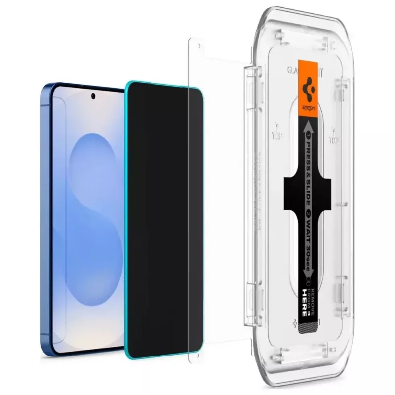 Protector de pantalla de cristal templado con privacidad Spigen Glas.TR EZ FIT HD para Samsung Galaxy S24/S25 — 2 uds.