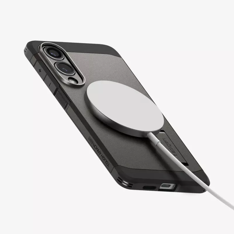 Funda Spigen Galaxy S25 Edge Tough Armor AI MagFit Gunmetal